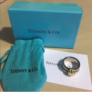 Tiffany & Co. Sterling and 18K Barlink Ring